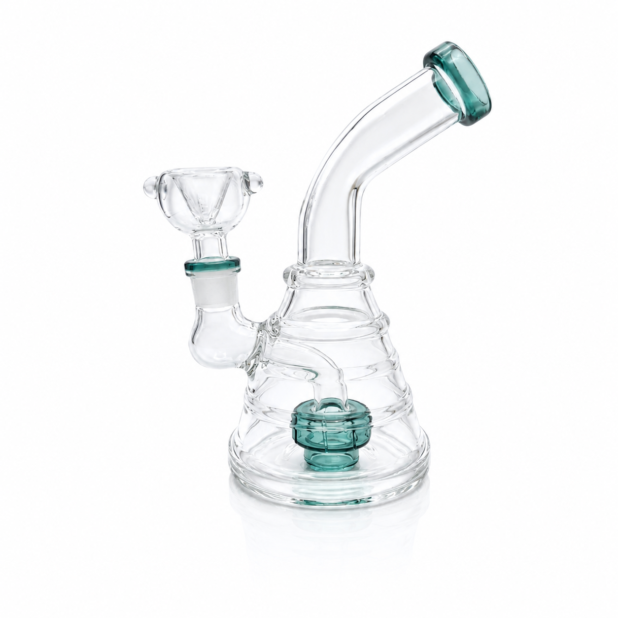 6" Bong Pyramid Disc Round Filter with Bowl Mixed 4-Color