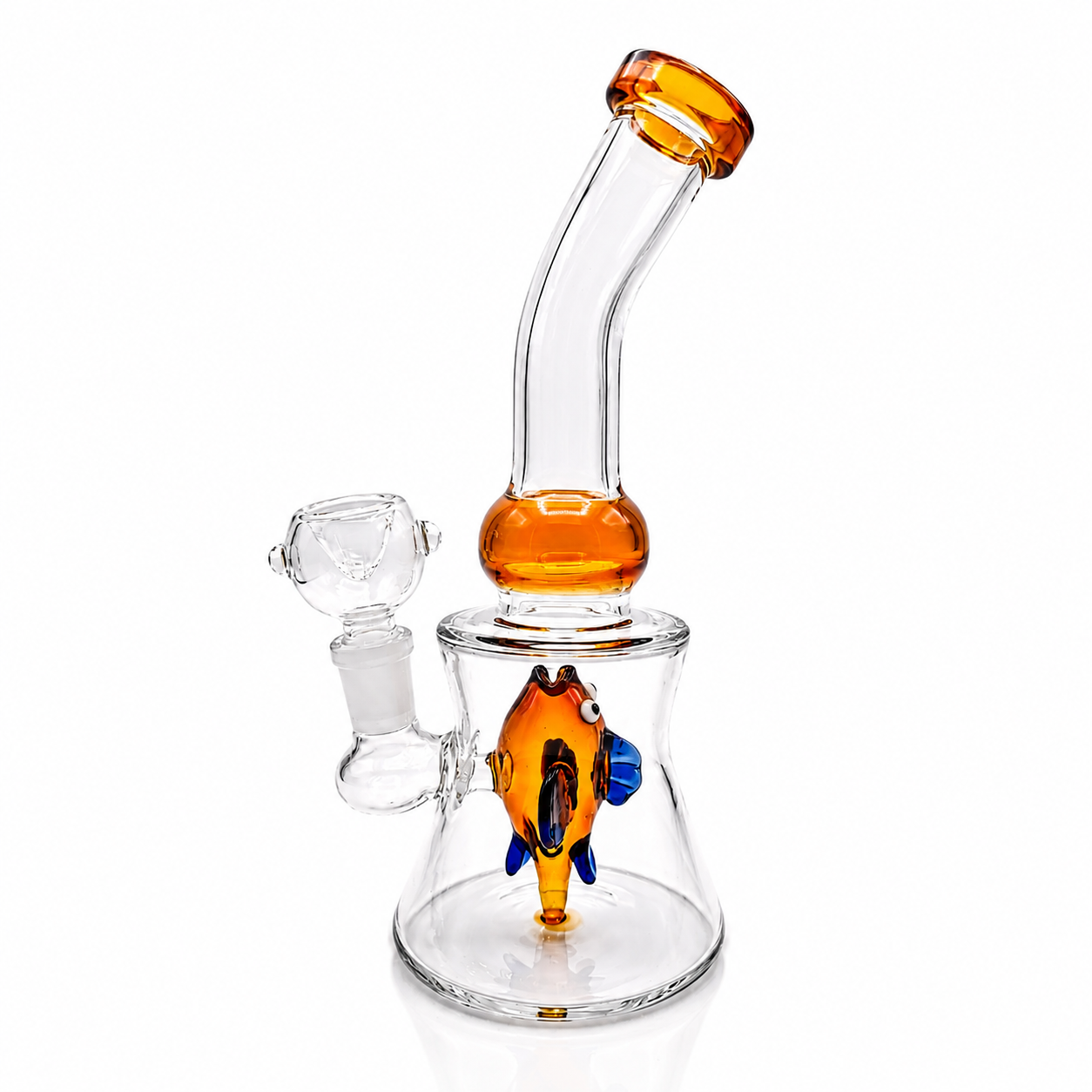 8" Bong Fish Shower with Bowl Mixed 5-Color Image 2