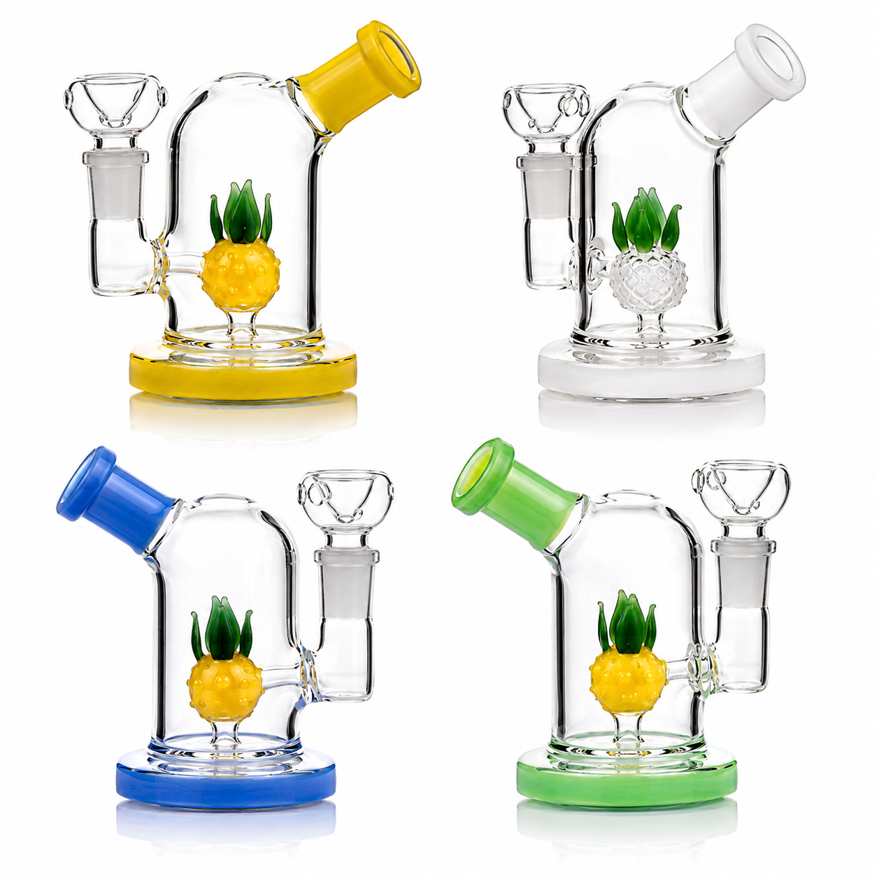 6" Dome Tank Pineapple Shower with Bowl Mixed 2-Colors Image 2