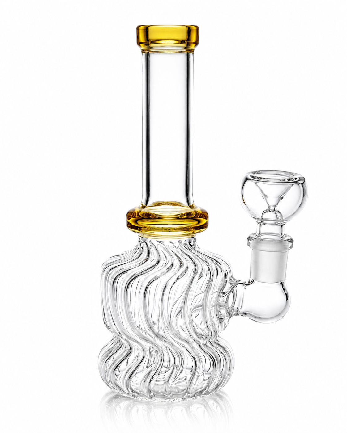 6" Mini Bong Ribbed Base Mixed Colors