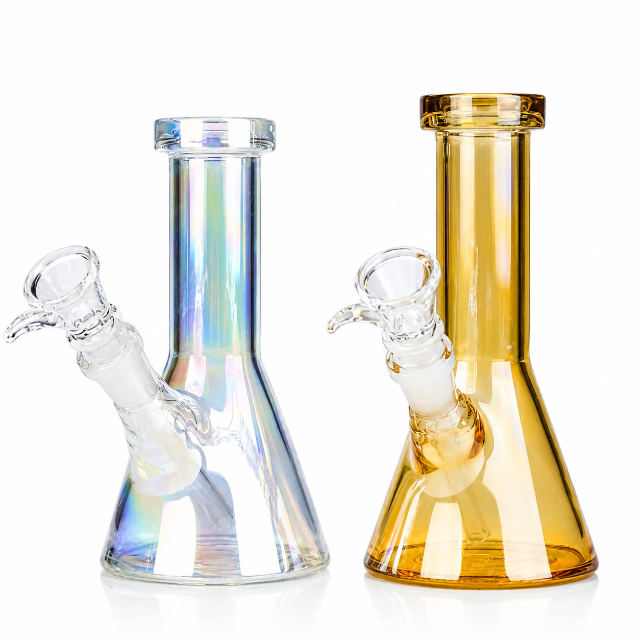 6" Glossy Heavy Beaker 5mm 2-Shiny Shades and 1 Leaf Sticker